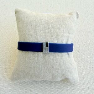 *Silver Flag Charm Bracelet Set* KEEP COLLECTIVE Retired Navy Silicone Band